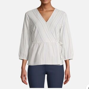 Time And Tru Wrap Top Cream Large 12-14